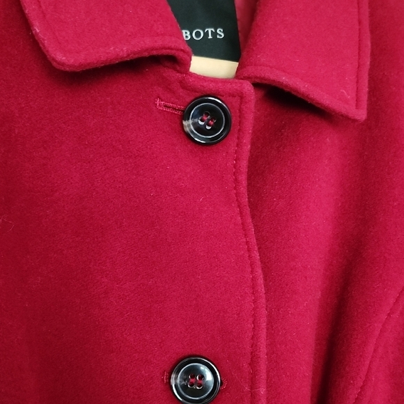Talbots Mid-length Wool Cashmere Crimson Button Front Lined Women's Coat Size 10 - Picture 3 of 9